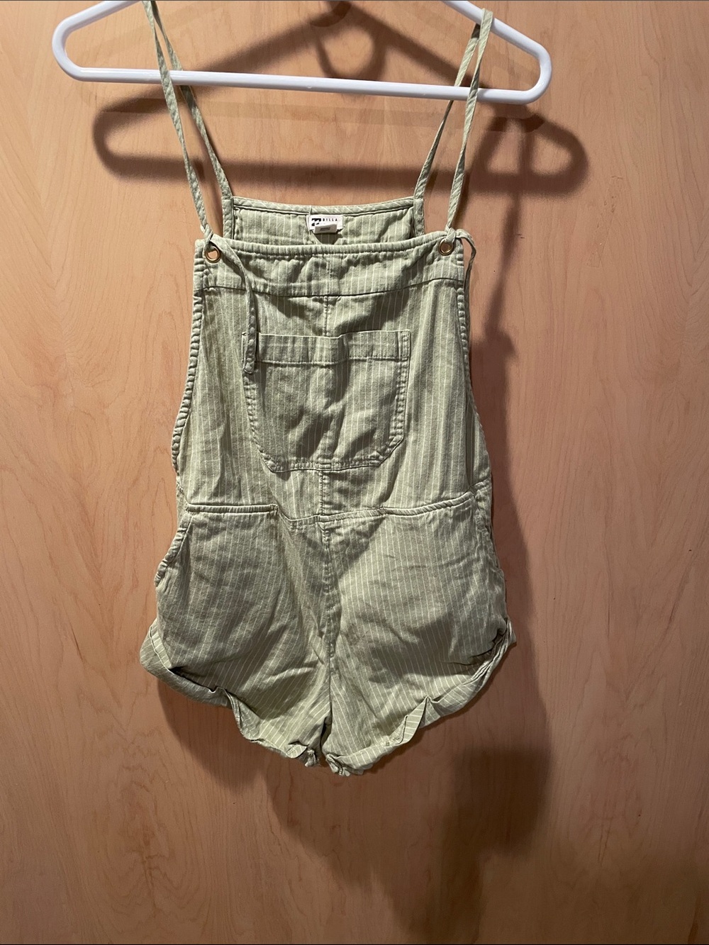 Billabong Light Olive Green Striped Shorts